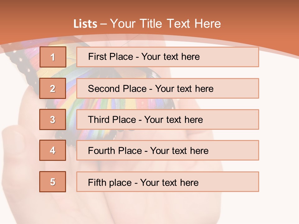 A Person Holding A Colorful Butterfly In Their Hands PowerPoint Template