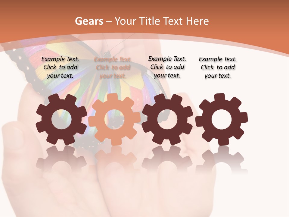 A Person Holding A Colorful Butterfly In Their Hands PowerPoint Template