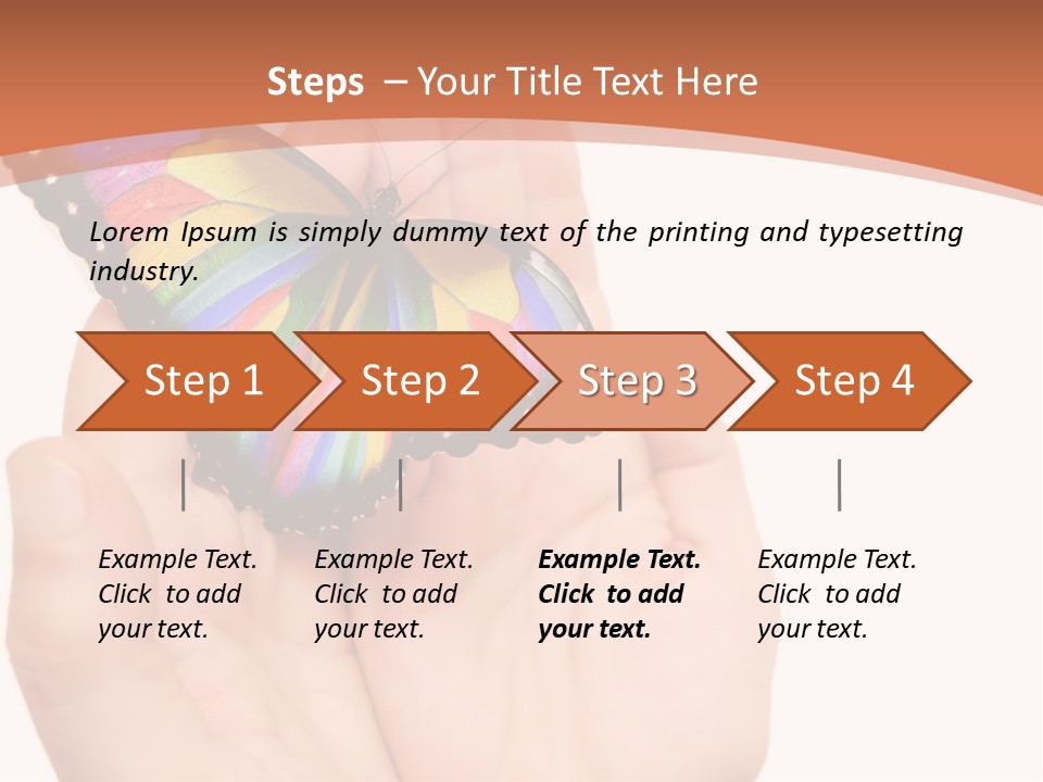 A Person Holding A Colorful Butterfly In Their Hands PowerPoint Template