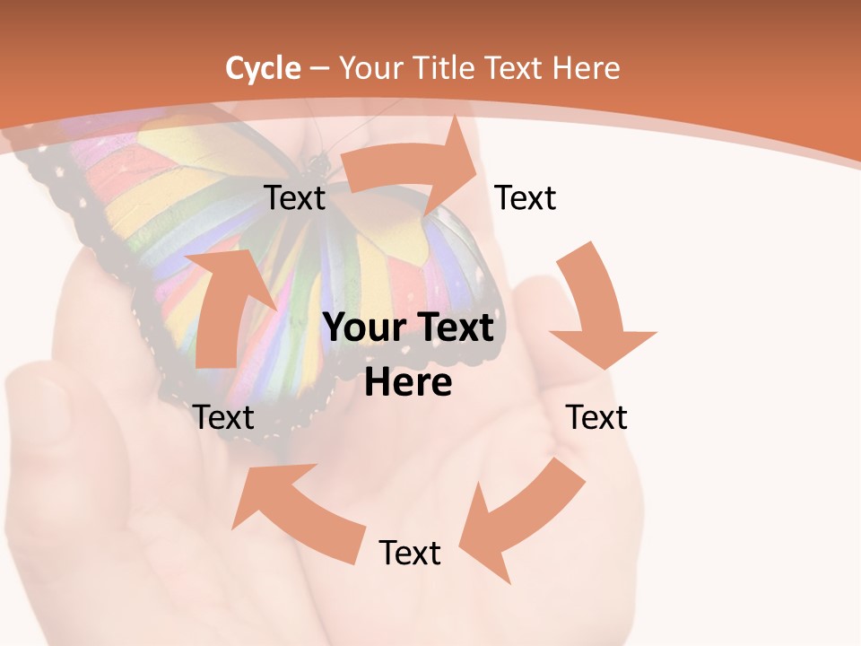 A Person Holding A Colorful Butterfly In Their Hands PowerPoint Template