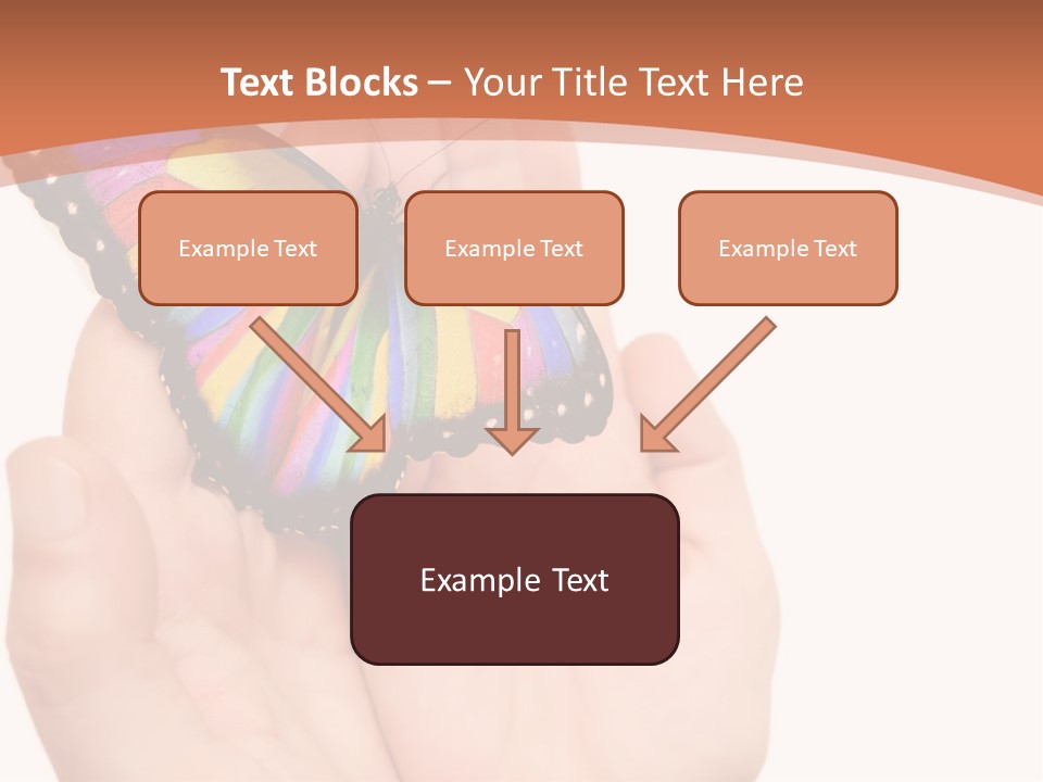 A Person Holding A Colorful Butterfly In Their Hands PowerPoint Template