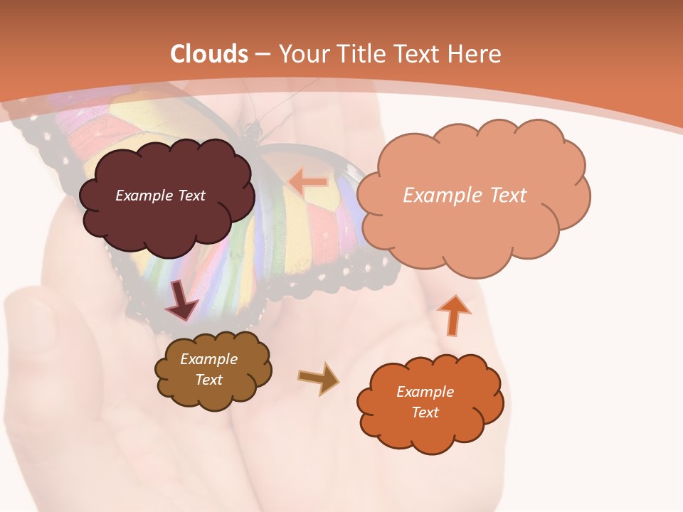 A Person Holding A Colorful Butterfly In Their Hands PowerPoint Template