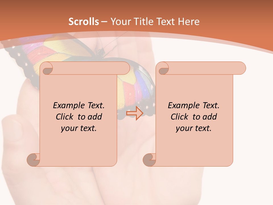 A Person Holding A Colorful Butterfly In Their Hands PowerPoint Template