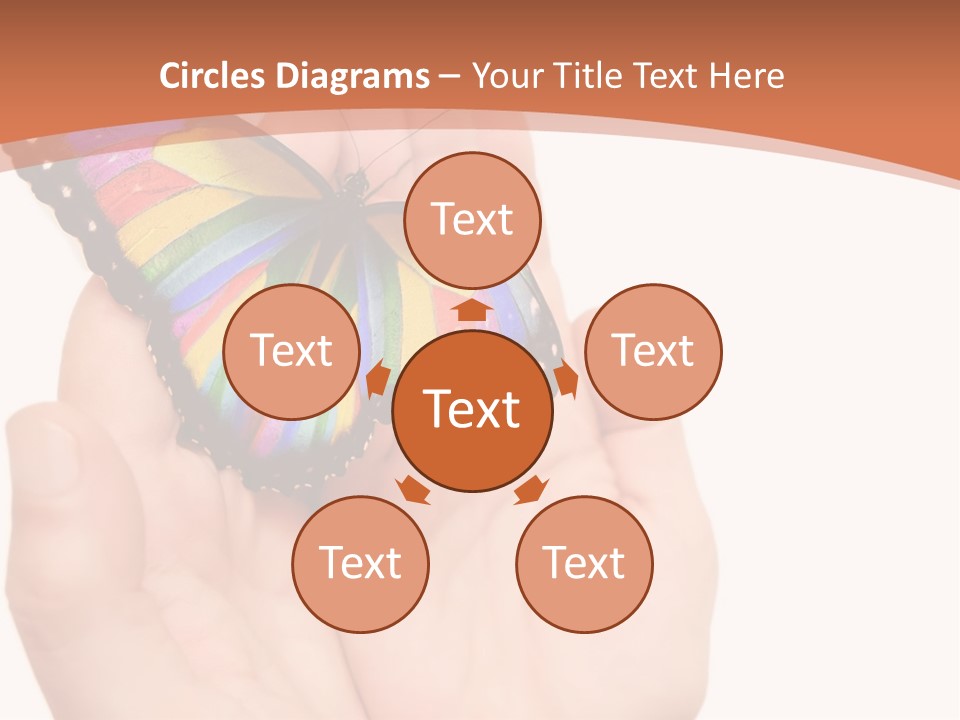 A Person Holding A Colorful Butterfly In Their Hands PowerPoint Template