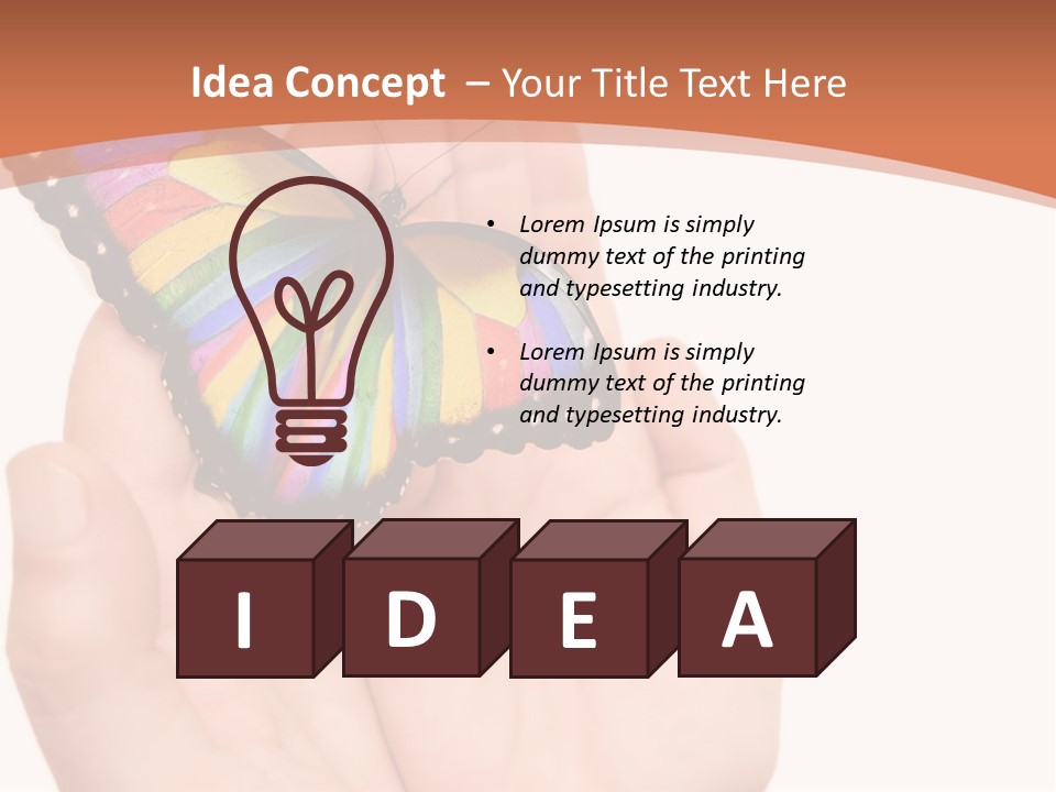 A Person Holding A Colorful Butterfly In Their Hands PowerPoint Template