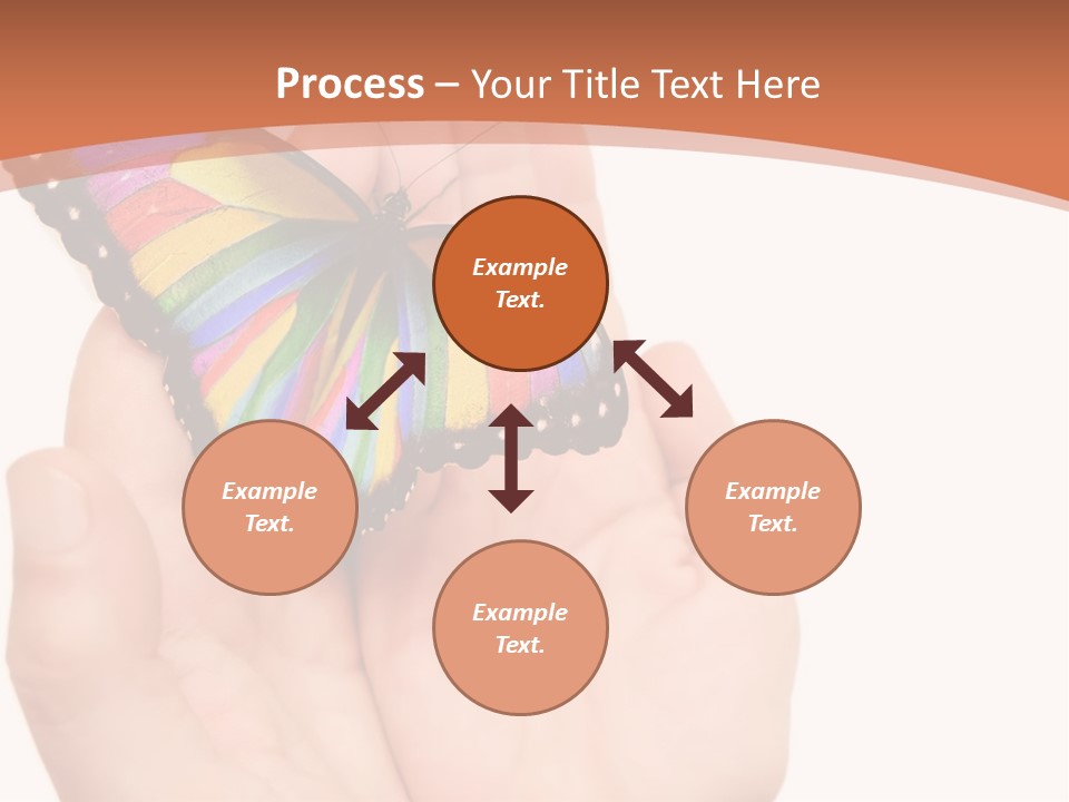 A Person Holding A Colorful Butterfly In Their Hands PowerPoint Template