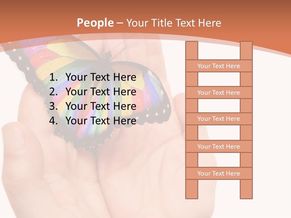 A Person Holding A Colorful Butterfly In Their Hands PowerPoint Template