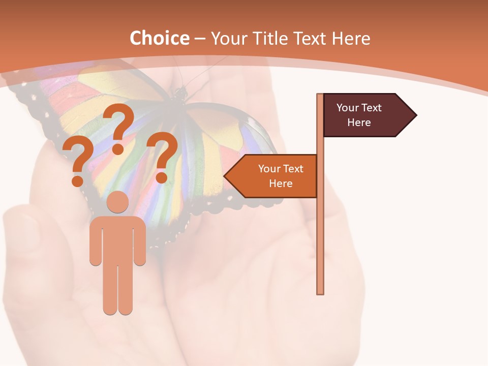 A Person Holding A Colorful Butterfly In Their Hands PowerPoint Template