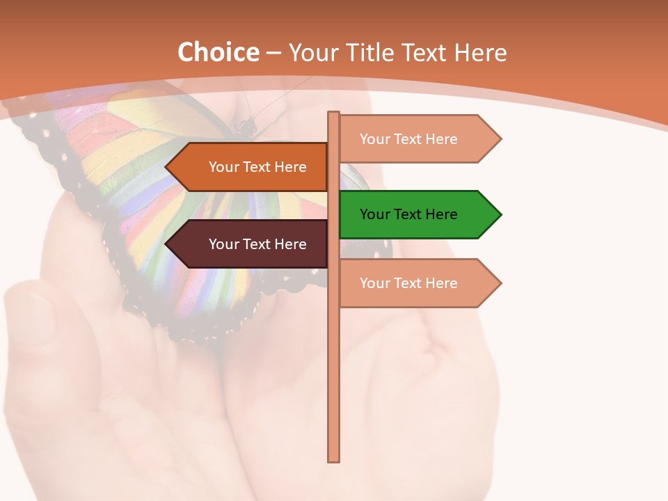 A Person Holding A Colorful Butterfly In Their Hands PowerPoint Template