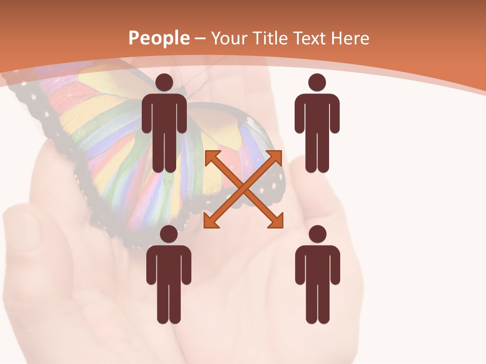 A Person Holding A Colorful Butterfly In Their Hands PowerPoint Template