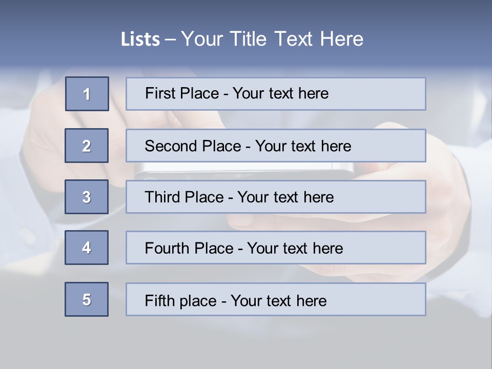 A Man Holding A Cell Phone In His Hand PowerPoint Template