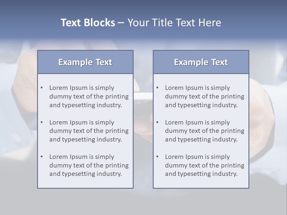 A Man Holding A Cell Phone In His Hand PowerPoint Template