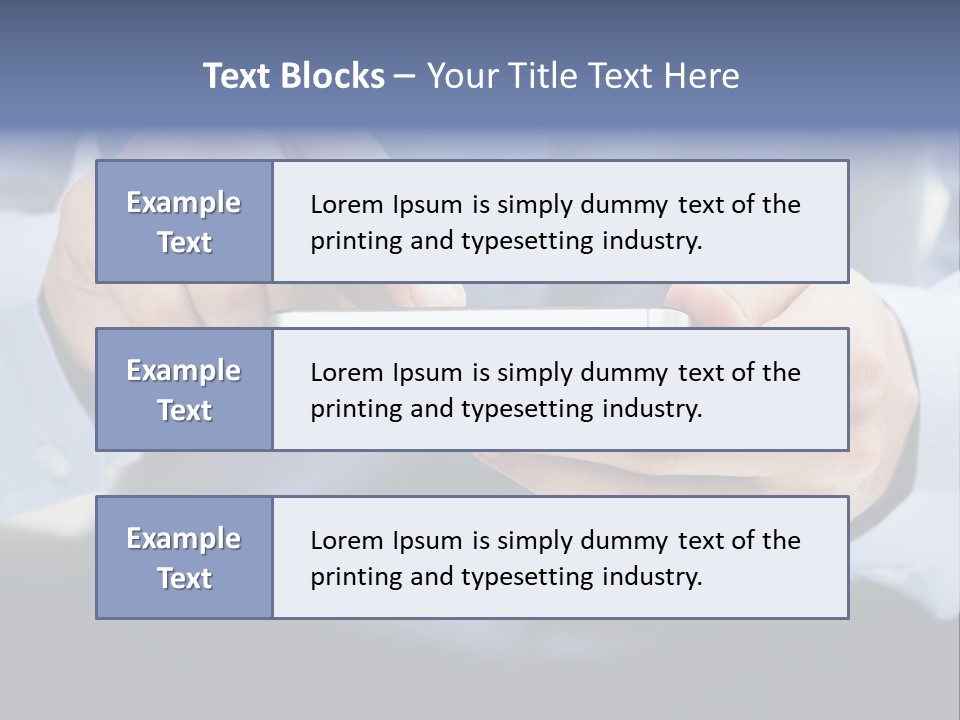 A Man Holding A Cell Phone In His Hand PowerPoint Template