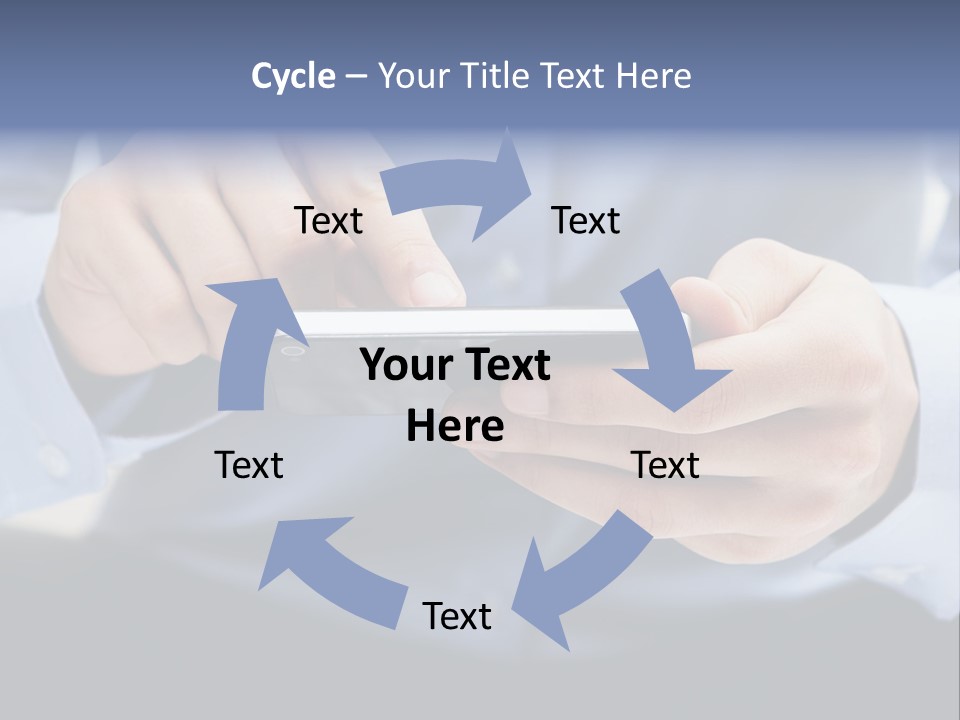 A Man Holding A Cell Phone In His Hand PowerPoint Template