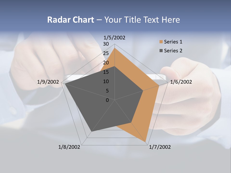 A Man Holding A Cell Phone In His Hand PowerPoint Template
