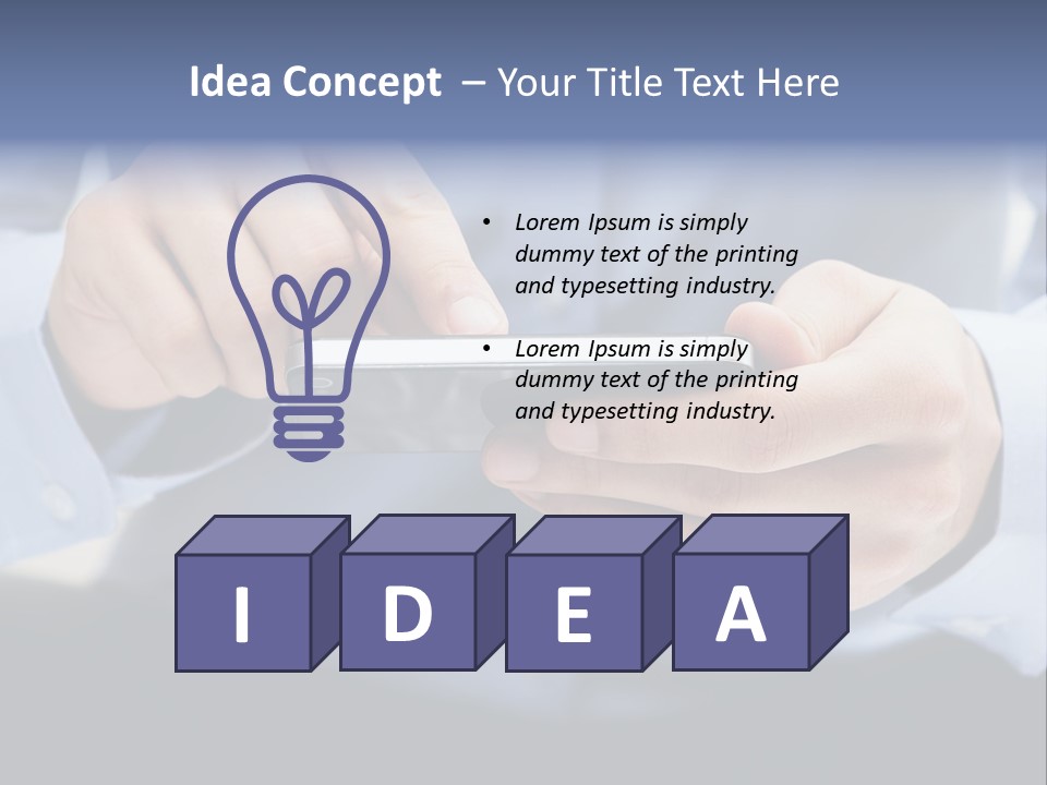 A Man Holding A Cell Phone In His Hand PowerPoint Template