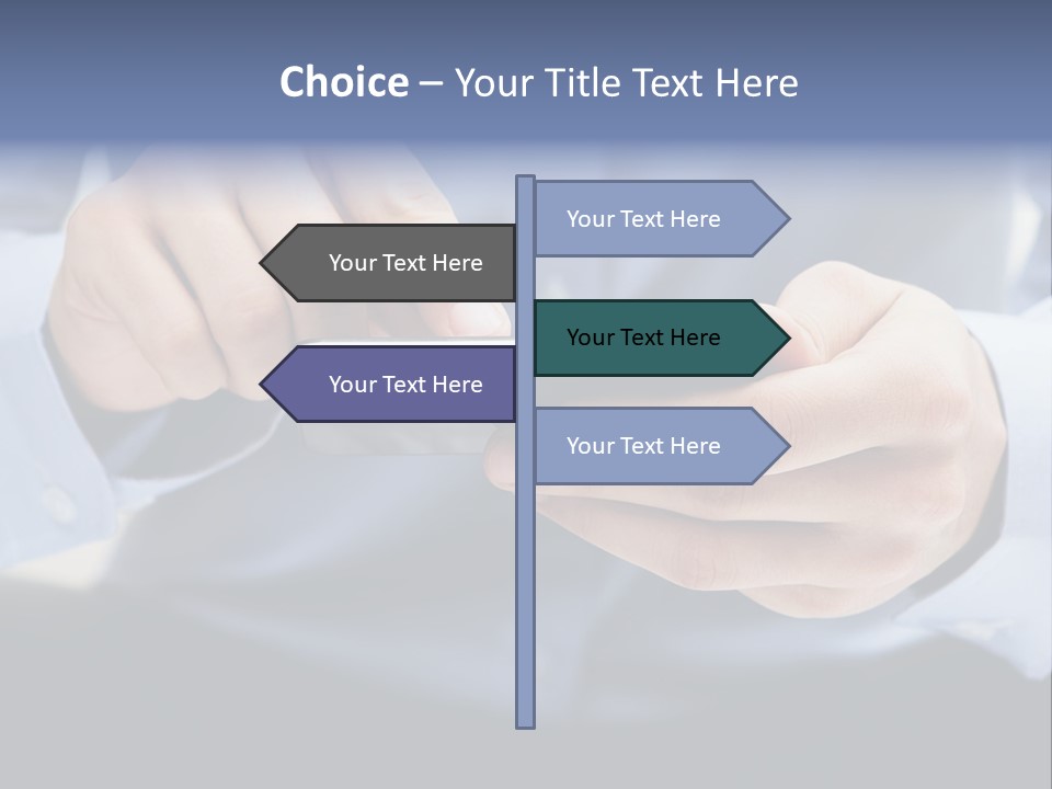 A Man Holding A Cell Phone In His Hand PowerPoint Template