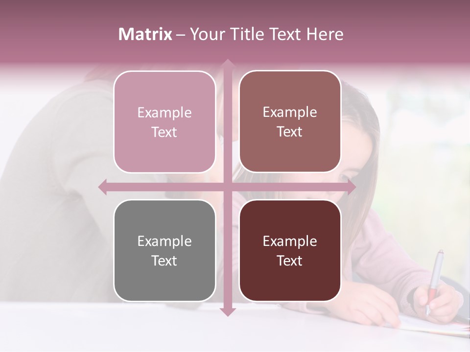 A Woman And A Girl Writing On A Piece Of Paper PowerPoint Template