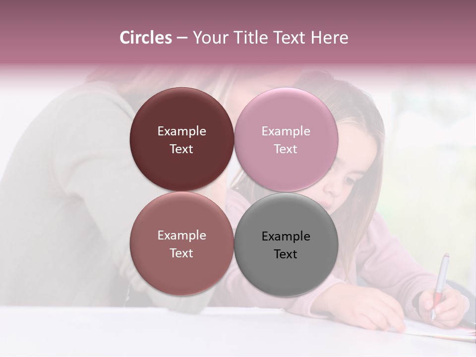 A Woman And A Girl Writing On A Piece Of Paper PowerPoint Template