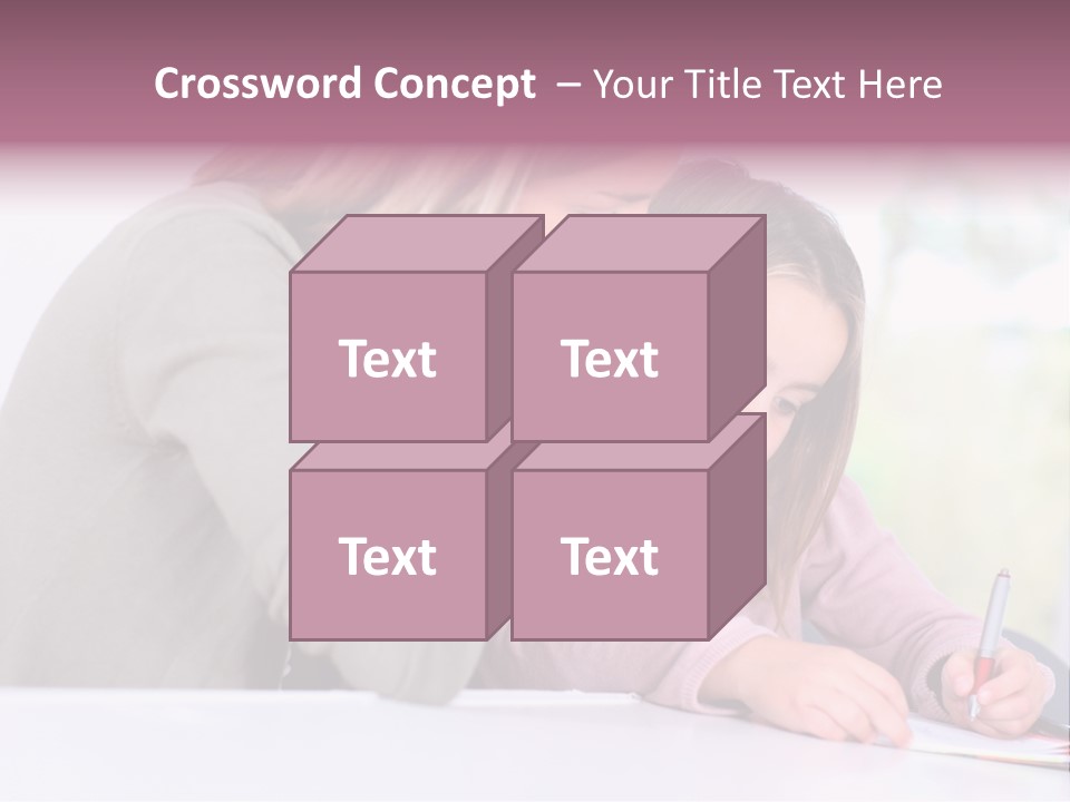 A Woman And A Girl Writing On A Piece Of Paper PowerPoint Template