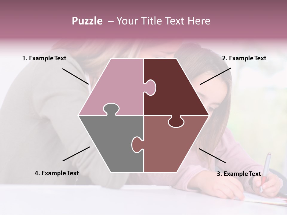 A Woman And A Girl Writing On A Piece Of Paper PowerPoint Template