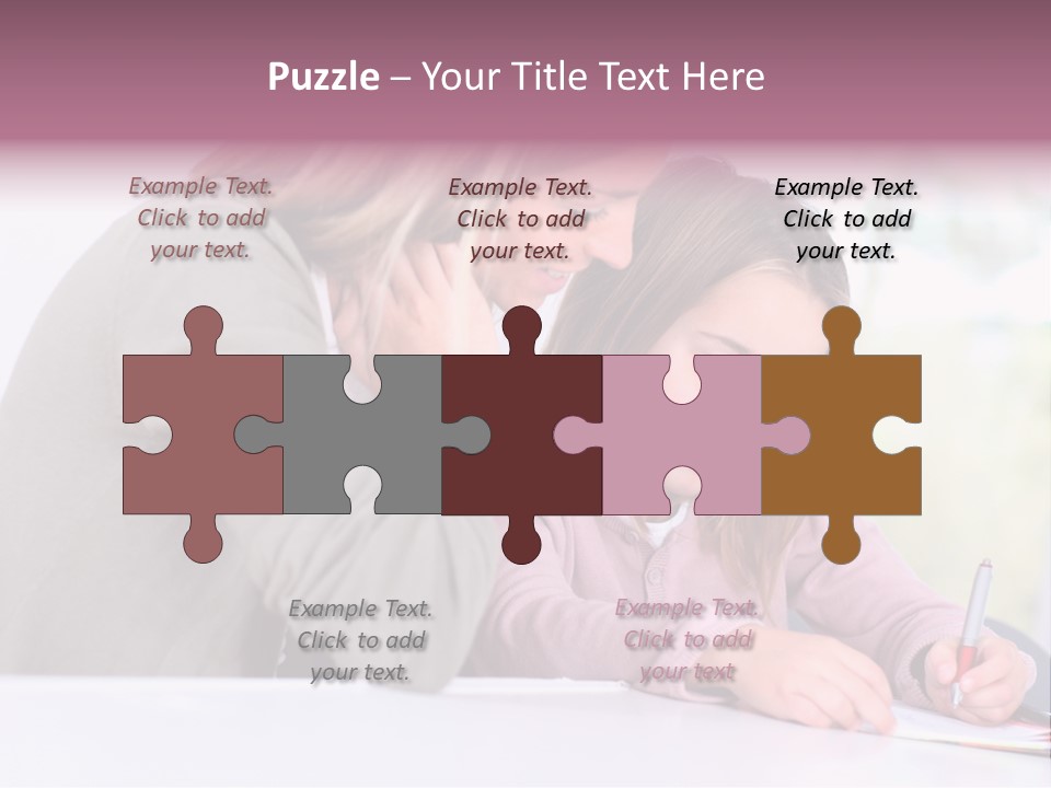 A Woman And A Girl Writing On A Piece Of Paper PowerPoint Template