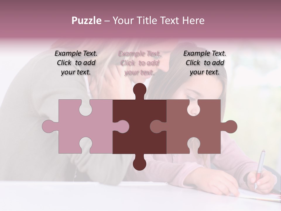 A Woman And A Girl Writing On A Piece Of Paper PowerPoint Template