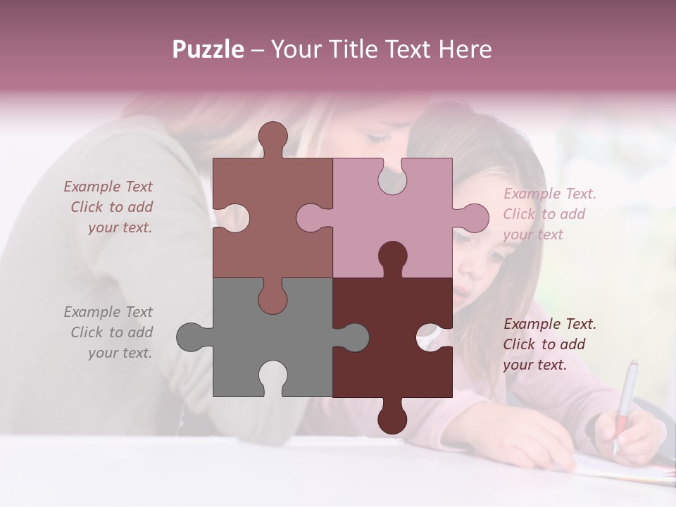 A Woman And A Girl Writing On A Piece Of Paper PowerPoint Template