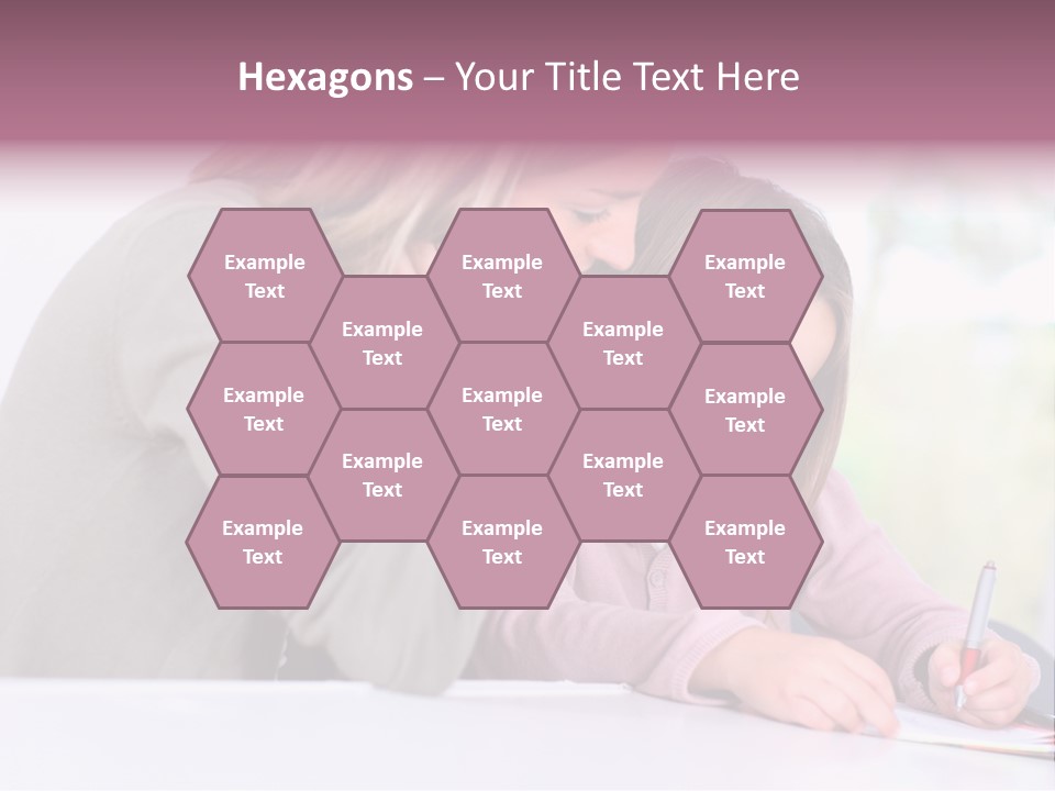 A Woman And A Girl Writing On A Piece Of Paper PowerPoint Template