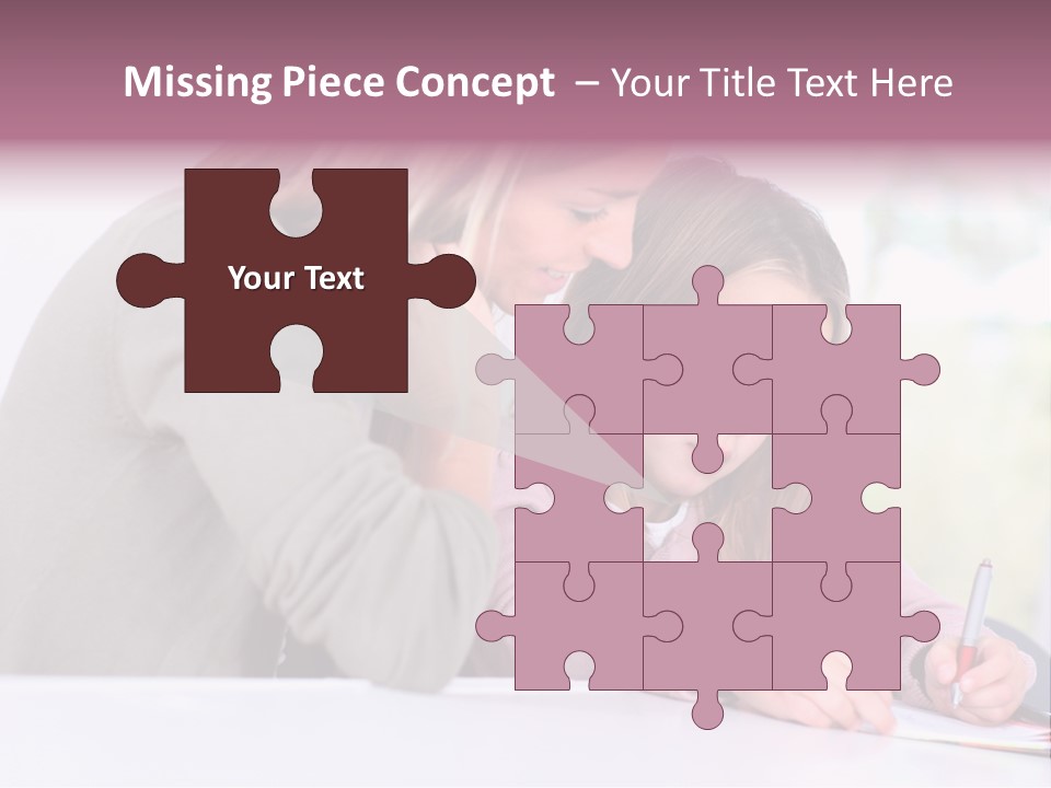 A Woman And A Girl Writing On A Piece Of Paper PowerPoint Template