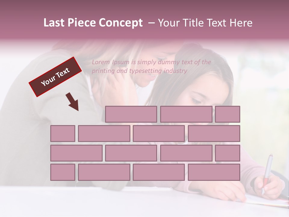 A Woman And A Girl Writing On A Piece Of Paper PowerPoint Template
