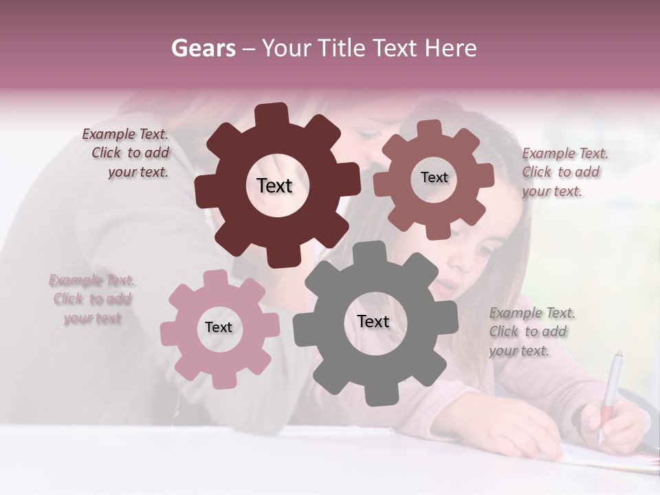 A Woman And A Girl Writing On A Piece Of Paper PowerPoint Template