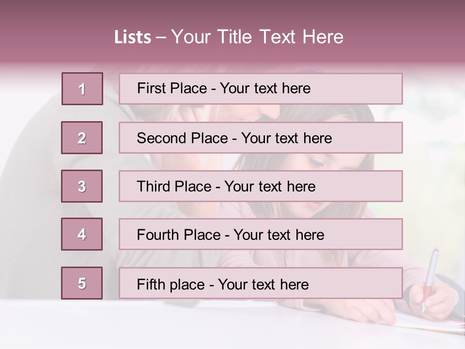 A Woman And A Girl Writing On A Piece Of Paper PowerPoint Template