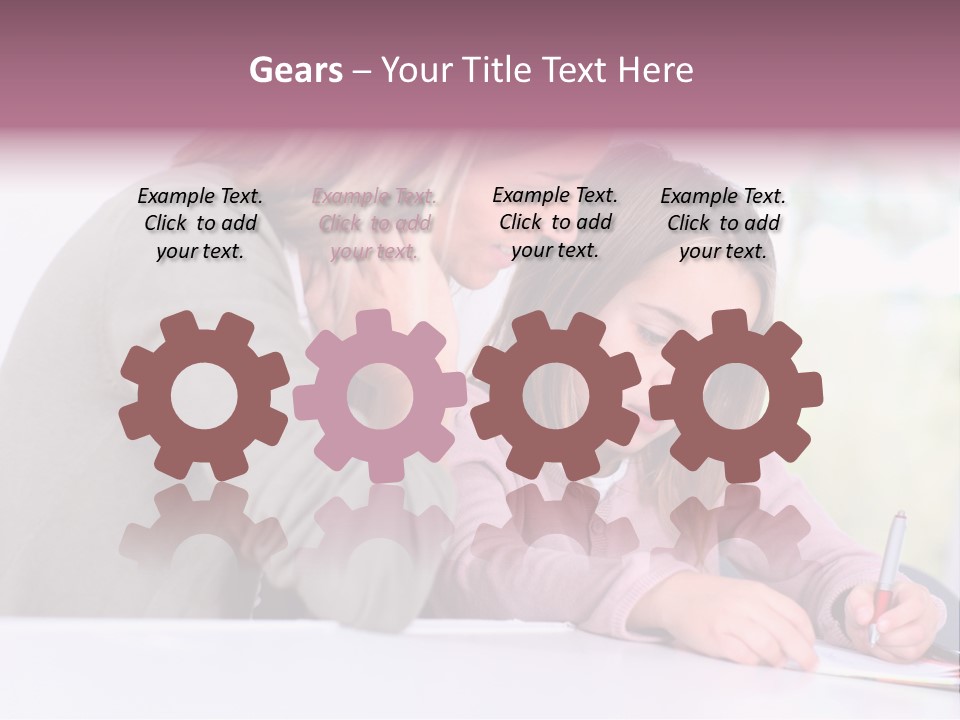 A Woman And A Girl Writing On A Piece Of Paper PowerPoint Template