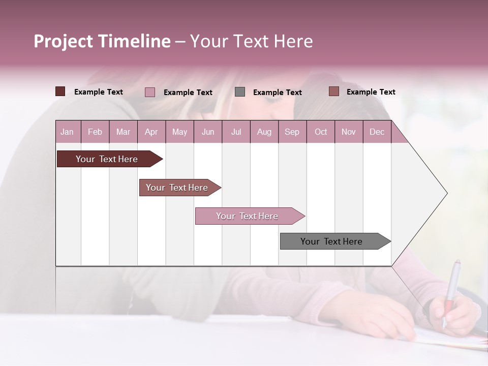 A Woman And A Girl Writing On A Piece Of Paper PowerPoint Template