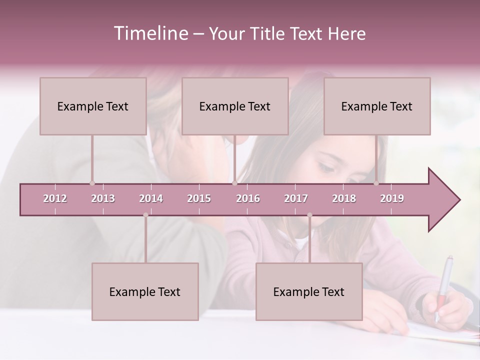 A Woman And A Girl Writing On A Piece Of Paper PowerPoint Template