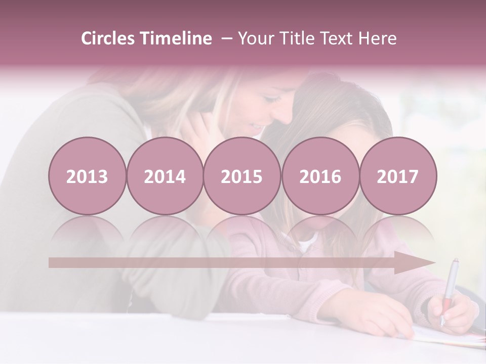 A Woman And A Girl Writing On A Piece Of Paper PowerPoint Template