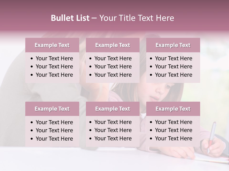 A Woman And A Girl Writing On A Piece Of Paper PowerPoint Template