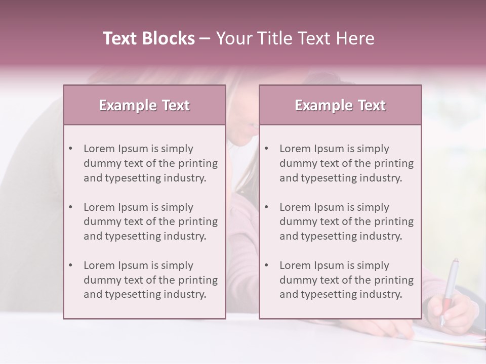 A Woman And A Girl Writing On A Piece Of Paper PowerPoint Template
