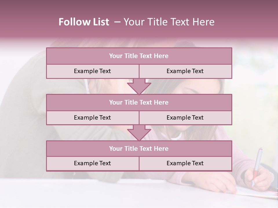 A Woman And A Girl Writing On A Piece Of Paper PowerPoint Template