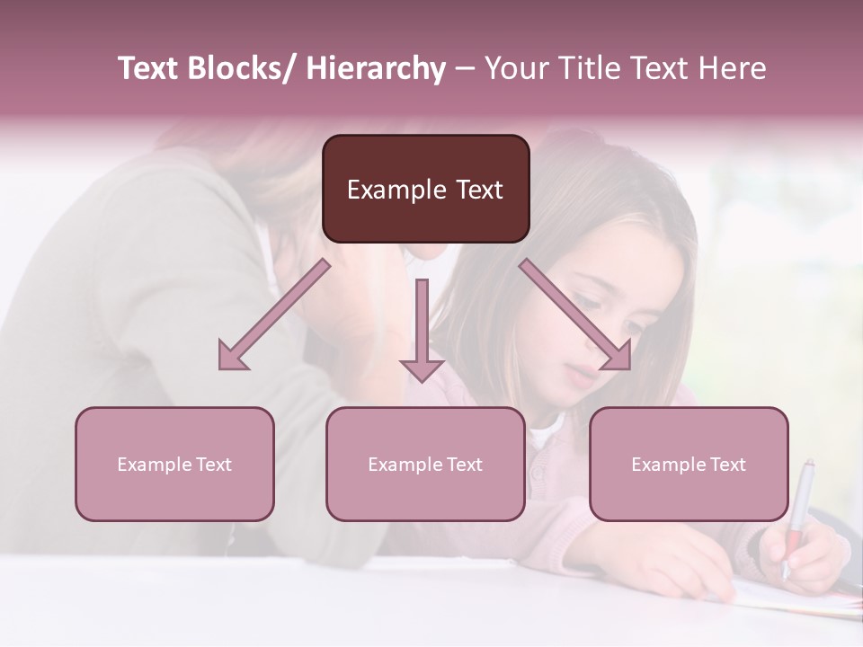A Woman And A Girl Writing On A Piece Of Paper PowerPoint Template