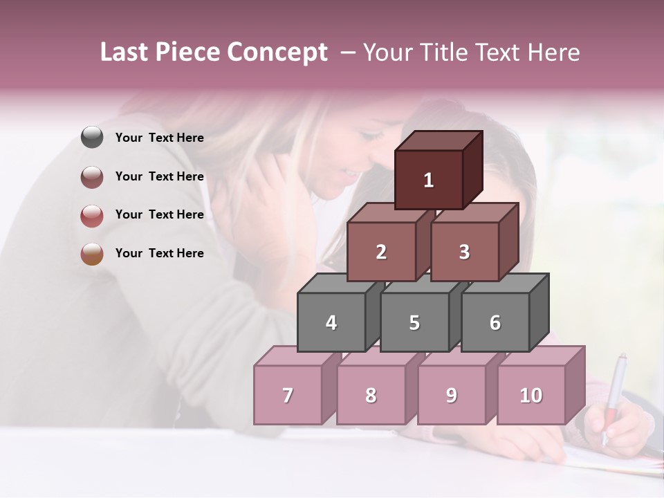 A Woman And A Girl Writing On A Piece Of Paper PowerPoint Template