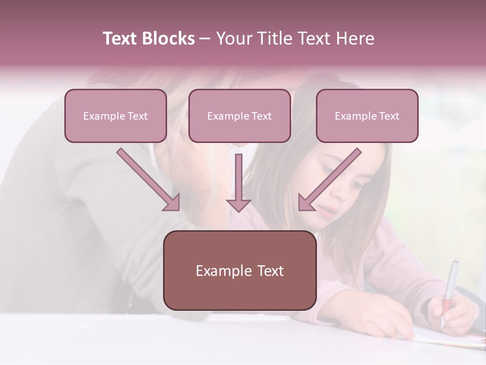 A Woman And A Girl Writing On A Piece Of Paper PowerPoint Template