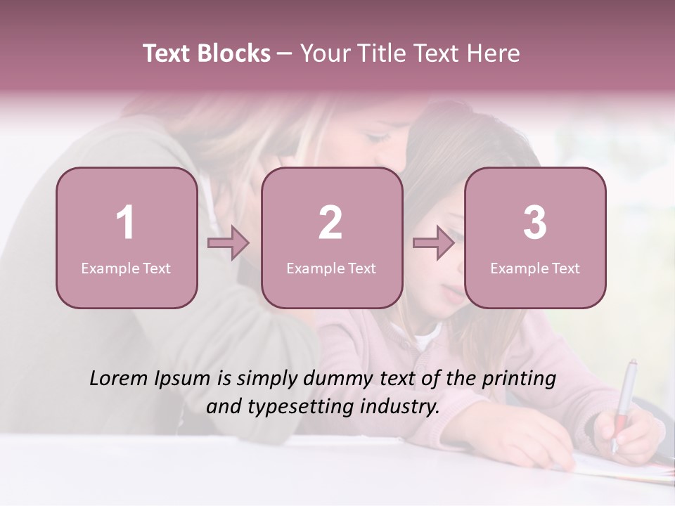 A Woman And A Girl Writing On A Piece Of Paper PowerPoint Template