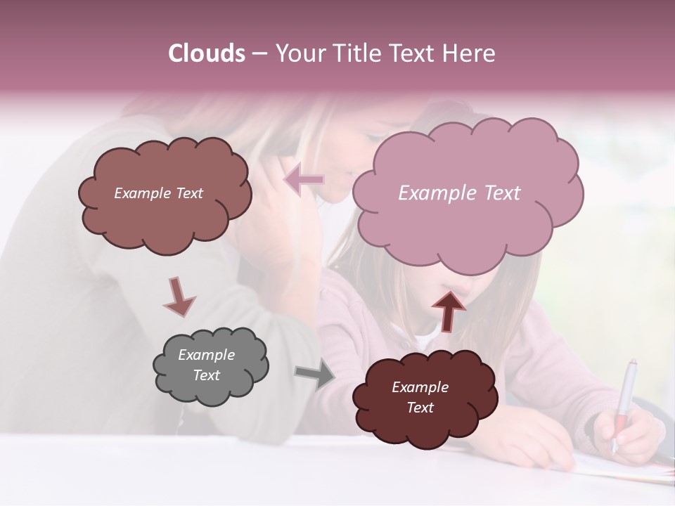 A Woman And A Girl Writing On A Piece Of Paper PowerPoint Template