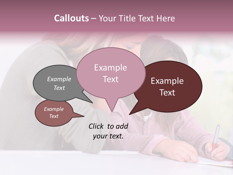 A Woman And A Girl Writing On A Piece Of Paper PowerPoint Template