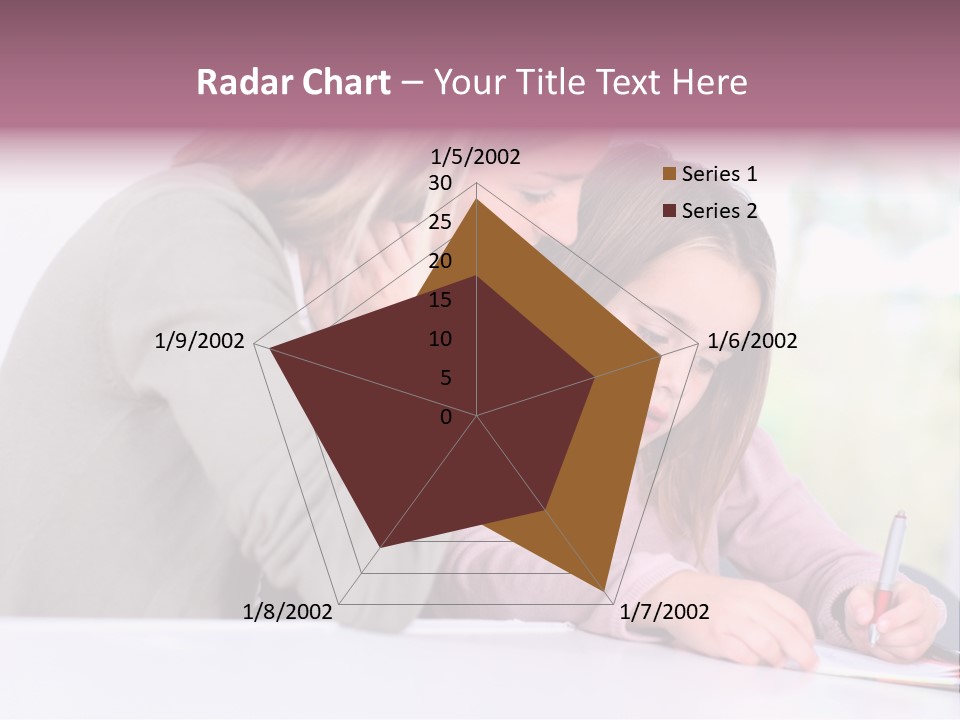 A Woman And A Girl Writing On A Piece Of Paper PowerPoint Template