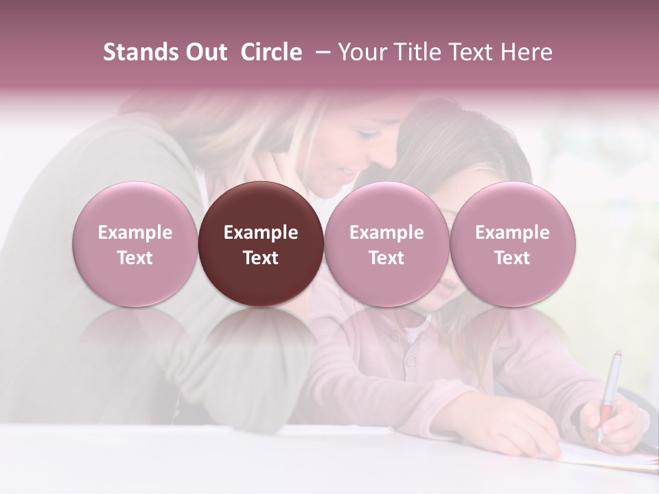A Woman And A Girl Writing On A Piece Of Paper PowerPoint Template