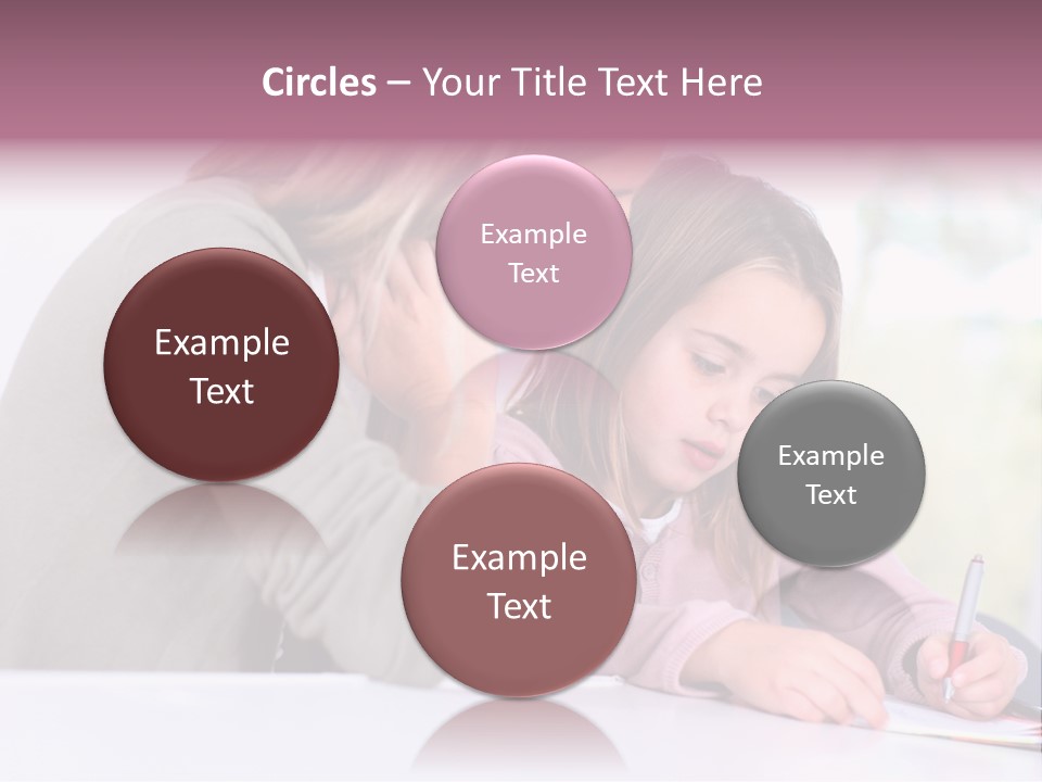 A Woman And A Girl Writing On A Piece Of Paper PowerPoint Template