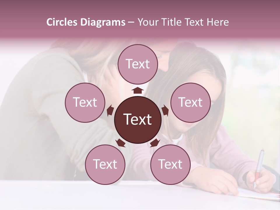 A Woman And A Girl Writing On A Piece Of Paper PowerPoint Template